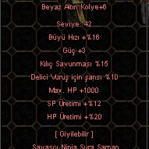  1K HP - 10 DELICI - 15 KILIC - 20HP URETIMI - +6 BEYAZ ALTIN KOLYE